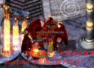 战士、法师、道士三大职业在冰雪传奇sabak200中如何快速提升战力? 战士、法师、道士三大职业在冰雪传奇sabak200中如何快速提升战力?