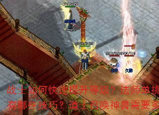 战士如何快速提升等级?法师单挑BOSS有哪些技巧?道士召唤神兽需要多少级? 战士如何快速提升等级?法师单挑BOSS有哪些技巧?道士召唤神兽需要多少级?