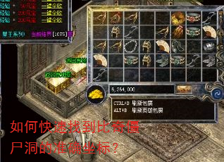 如何快速找到比奇僵尸洞的准确坐标? 如何快速找到比奇僵尸洞的准确坐标?