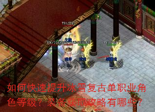 如何快速提升冰雪复古单职业角色等级?装备获取攻略有哪些? 如何快速提升冰雪复古单职业角色等级?装备获取攻略有哪些?
